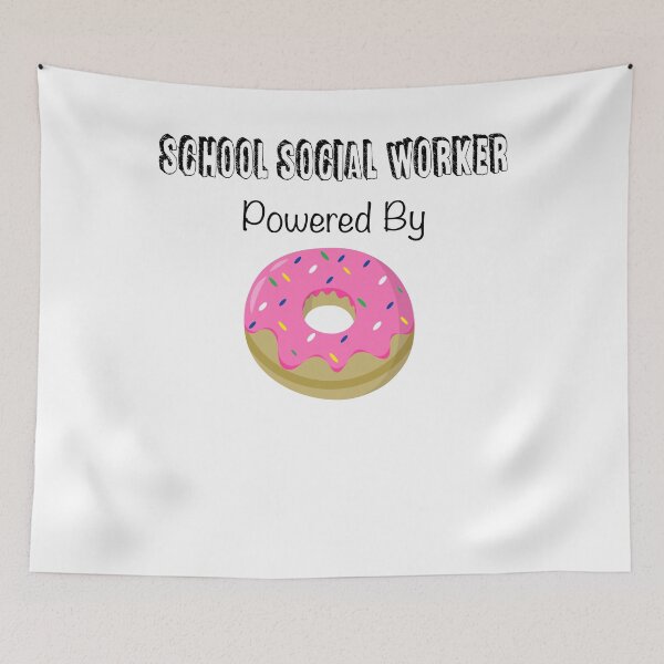 Item preview, School Social Worker - Funny School Social Work - Powered By Donuts - Social Worker Gift designed and sold by Galvanized.