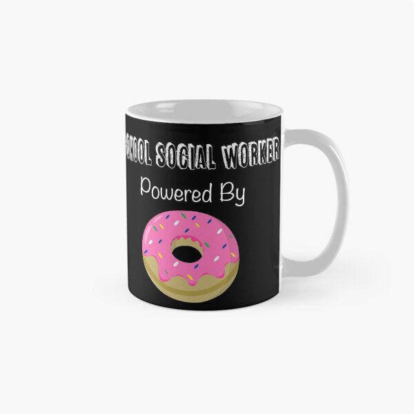 Item preview, School Social Worker - Funny School Social Work - Powered By Donuts - Social Worker Gift designed and sold by Galvanized.