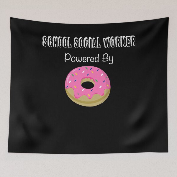 Item preview, School Social Worker - Funny School Social Work - Powered By Donuts - Social Worker Gift designed and sold by Galvanized.