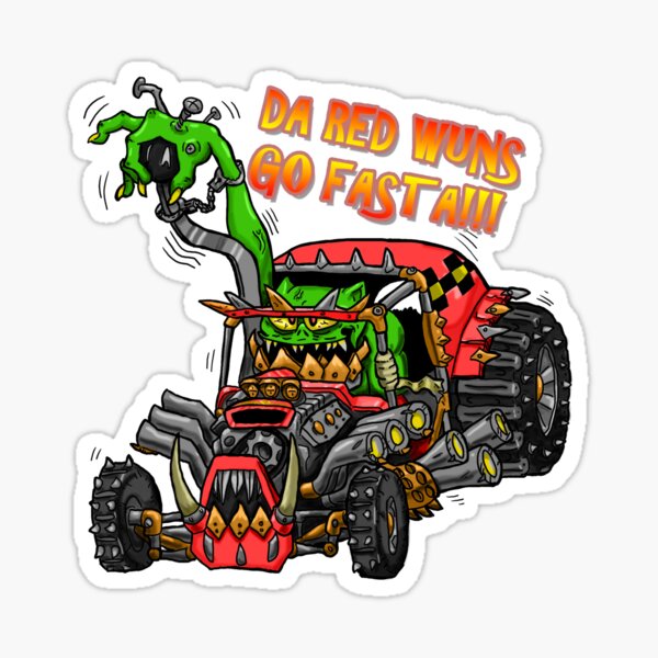 Aperçu de l'œuvre Les orks DA RED WUNZ GO FASTA! créée et vendue par paraptorkeet.
