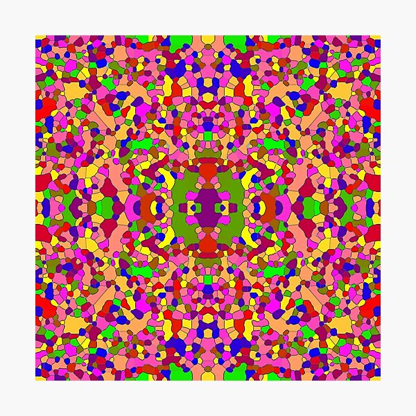 #abstract #pattern #design #decoration illustration art mosaic shape square Photographic Print