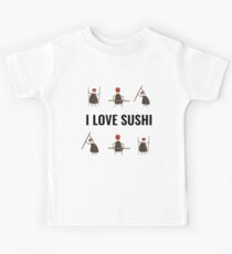 Camiseta para niños Regalo para el amante del sushi - Me encanta el sushi con lindas botellas de soya - Amante de la comida - Sushi - Estuches para teléfonos y otro regalo