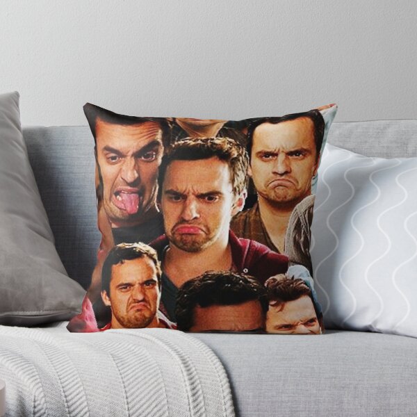 New Girl - Nick Miller Collage Throw Pillow