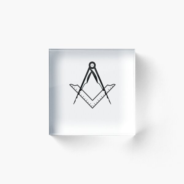 Freemasonic Square and Compass Acrylic Block