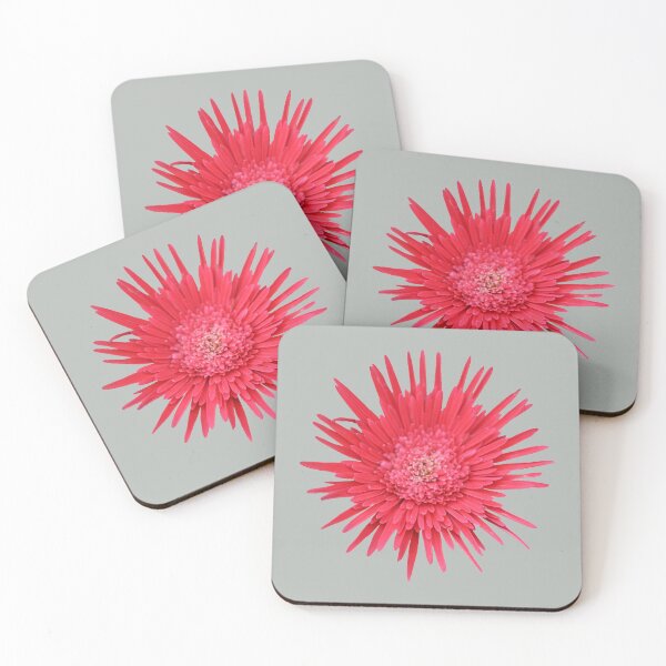 Item preview, Coral Pink Double Gerbera on Grey designed and sold by STHogan2.