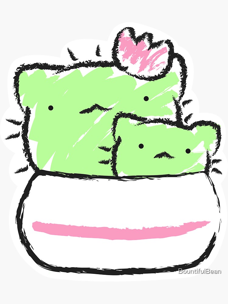 Thumbnail 3 of 3, Sticker, Cactus Cats designed and sold by BountifulBean.