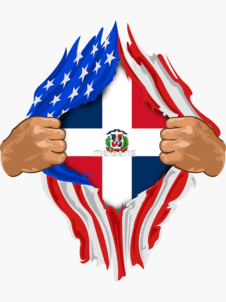 "Dominican Blood Inside Me Art Dominican Republic Flag Gift" Sticker