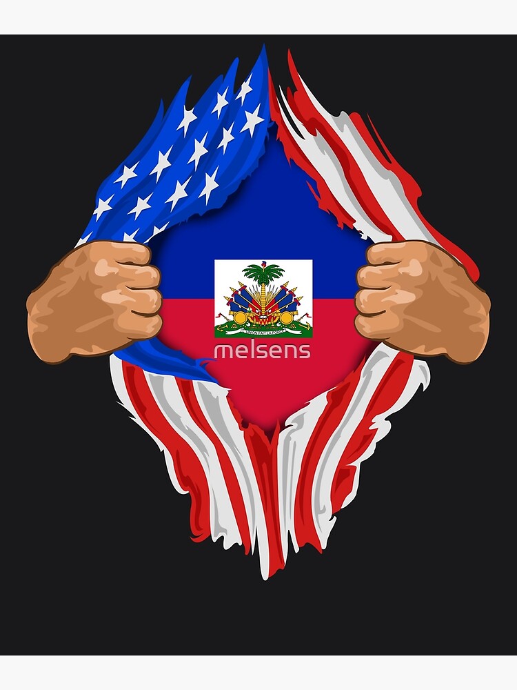 Disover Haitian Blood Inside Me Design | Haiti Flag Gift Premium Matte Vertical Poster