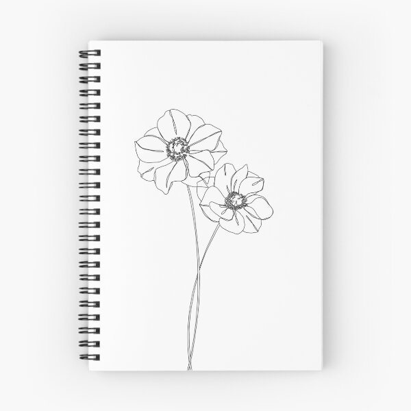 Item preview, Botanical illustration line drawing - Anemones designed and sold by TheColourStudy.