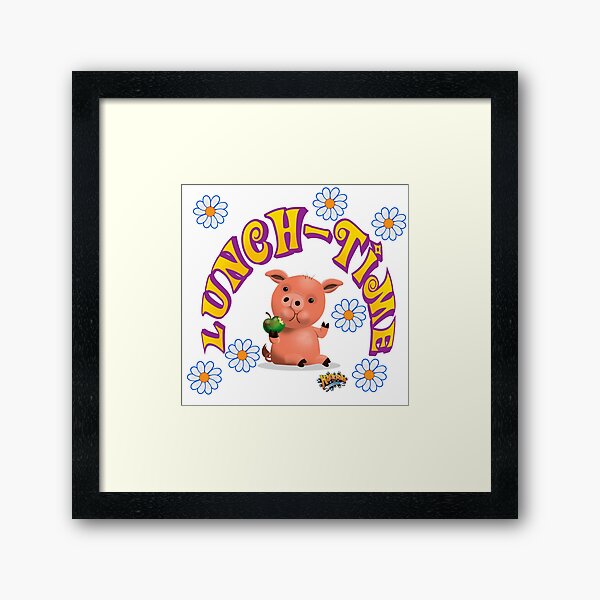 Lunch Time with piggy Framed Art Print