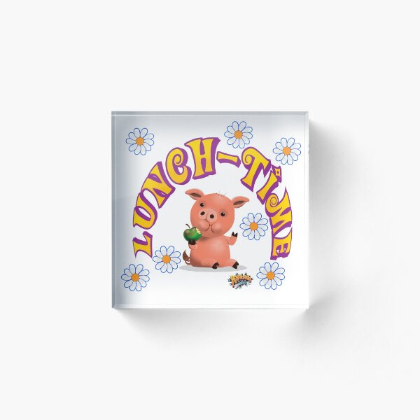 Lunch Time with piggy Acrylic Block