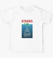 Straws Schildkröte Hai Strohhalm Plastik Kinder T-Shirt