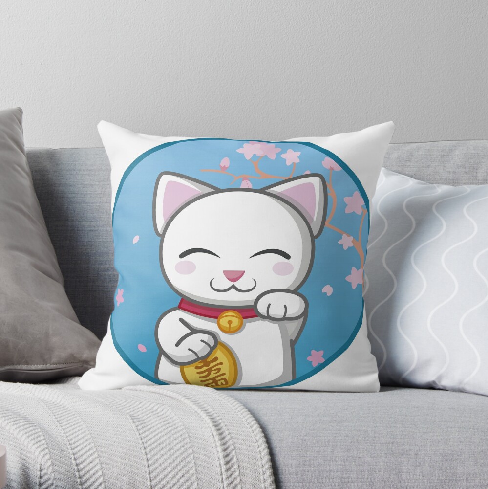 maneki neko pillow