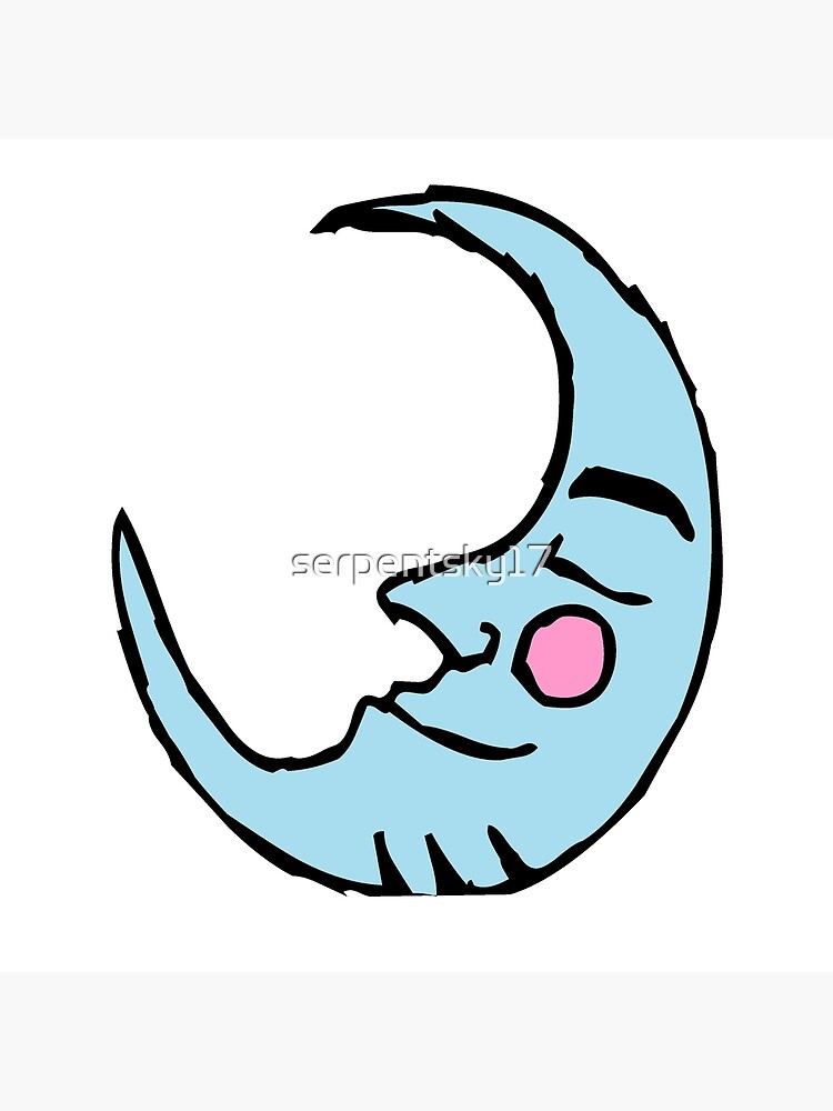 Smiling Crescent Moon Art Board Print By Serpentsky17 Redbubble