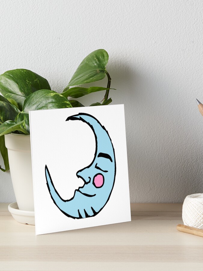 Smiling Crescent Moon Art Board Print By Serpentsky17 Redbubble