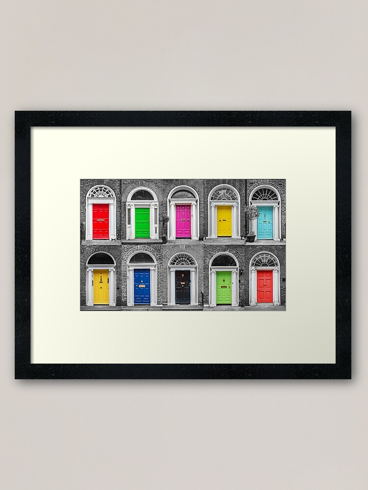 "Doors of Dublin" Framed Art Print for Sale by DelphimagesArt Redbubble