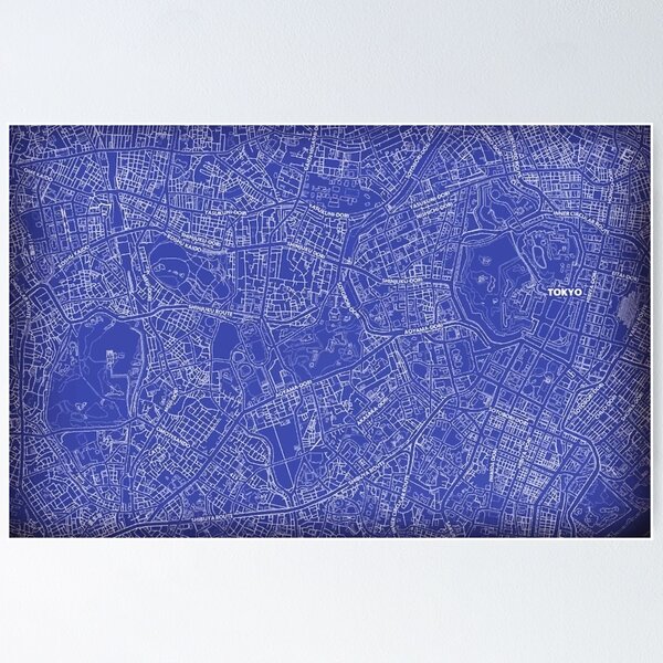 Item preview, Blueprint Map of Tokyo designed and sold by Henrik Gulliksen Schüller.