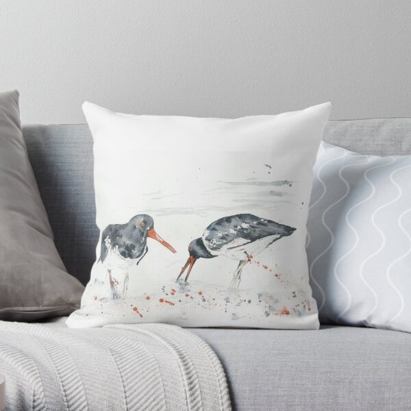 Oyster catchers Throw Pillow