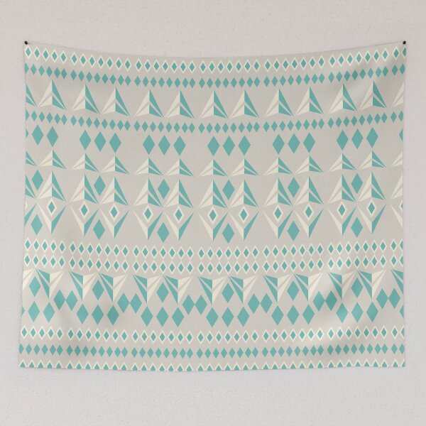 Item preview, Tribal geometric pattern - light blue and grey designed and sold by BrankaPD.