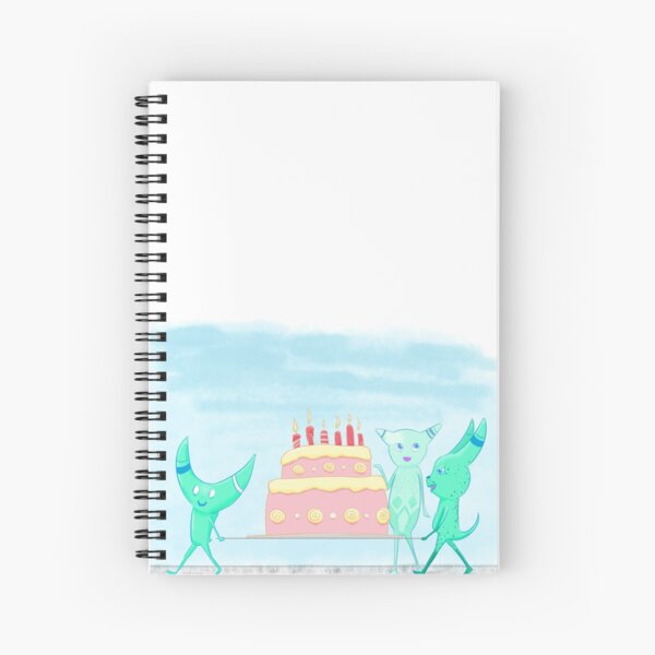 Monsters Carrying Cake Spiral Notebook