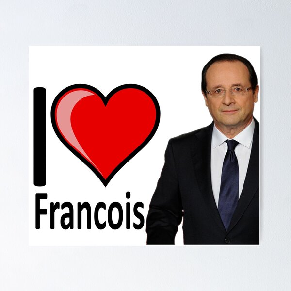 Aperçu de l'œuvre J'aime François Hollande créée et vendue par partybitz.