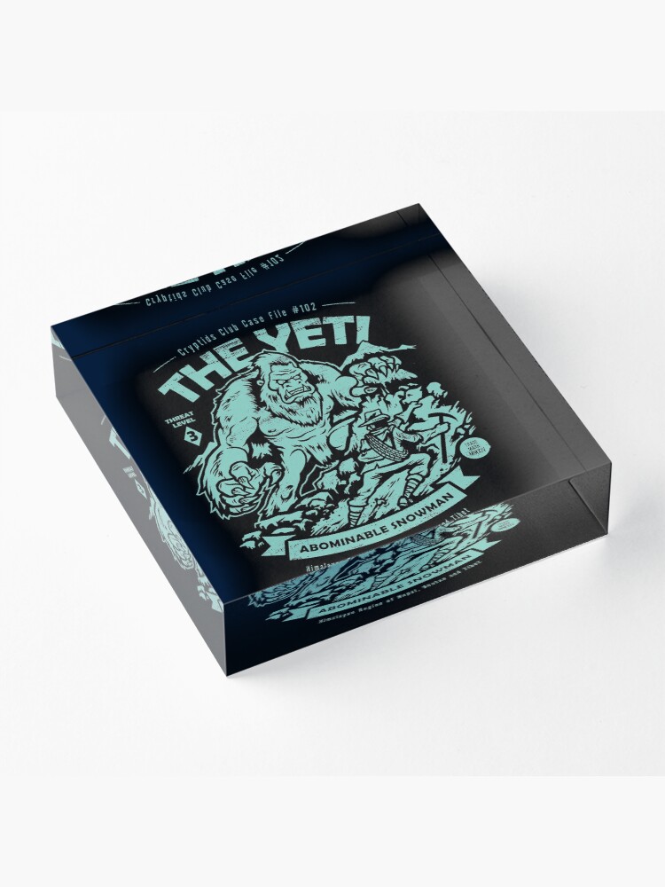 Alternate view of The Yeti - Cryptids club Case file #102 Acrylic Block