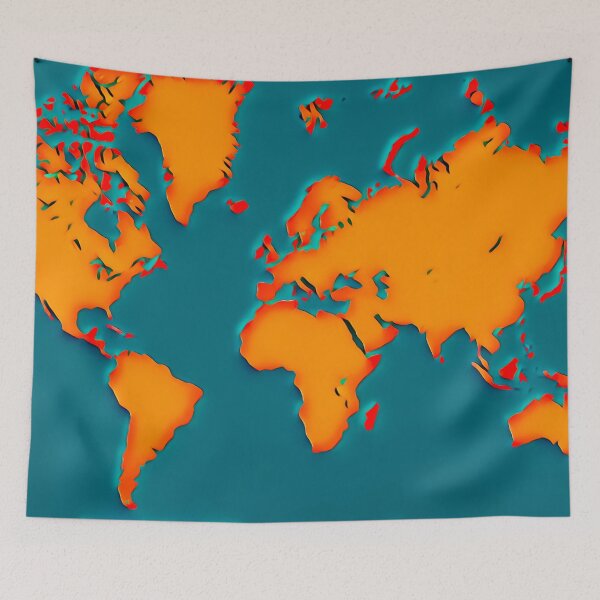 Item preview, World Map Colour Art designed and sold by tdjacks.