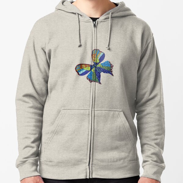 Mosaic butterfly Zipped Hoodie