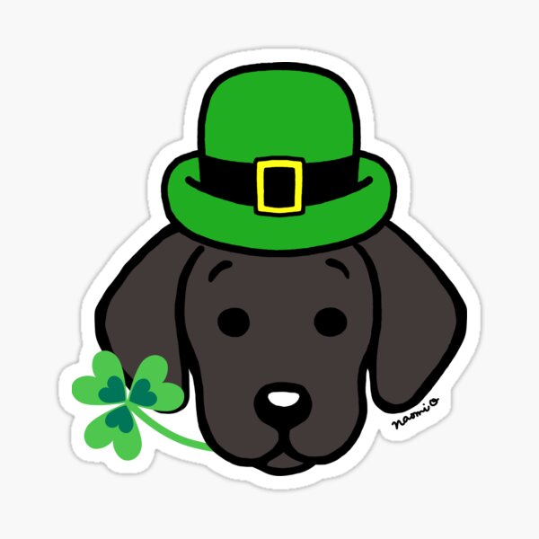 St. Patrick' Day Black Labrador Irish Sticker