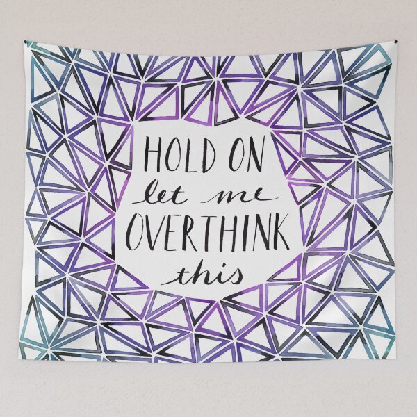 Item preview, Hold On Let Me Overthink This - Purple and Teal designed and sold by Marie Funseth.