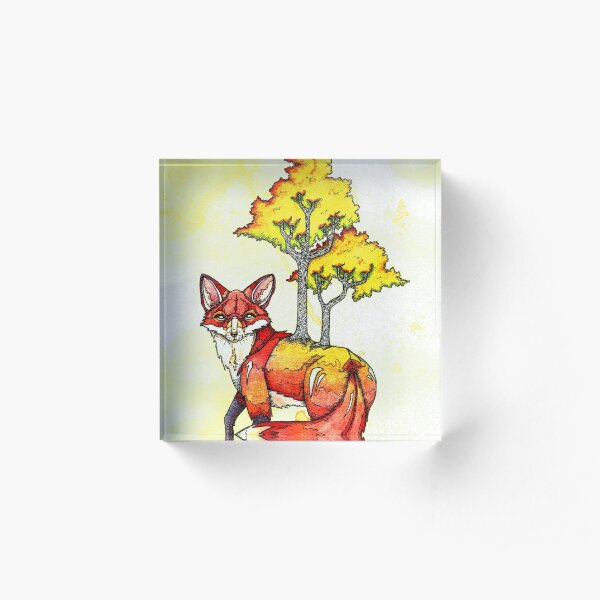Forest Fox Acrylic Block
