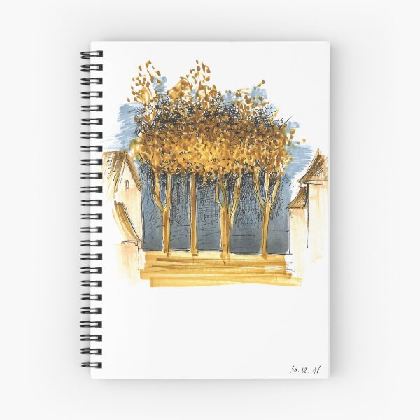 Item preview, Yelloe leaves on autumnal trees on blue background painted by markers designed and sold by Alexander Sorokopud.