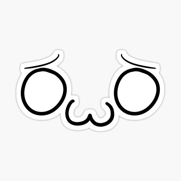 Uwu Face Stickers Redbubble - uwu face roblox decal
