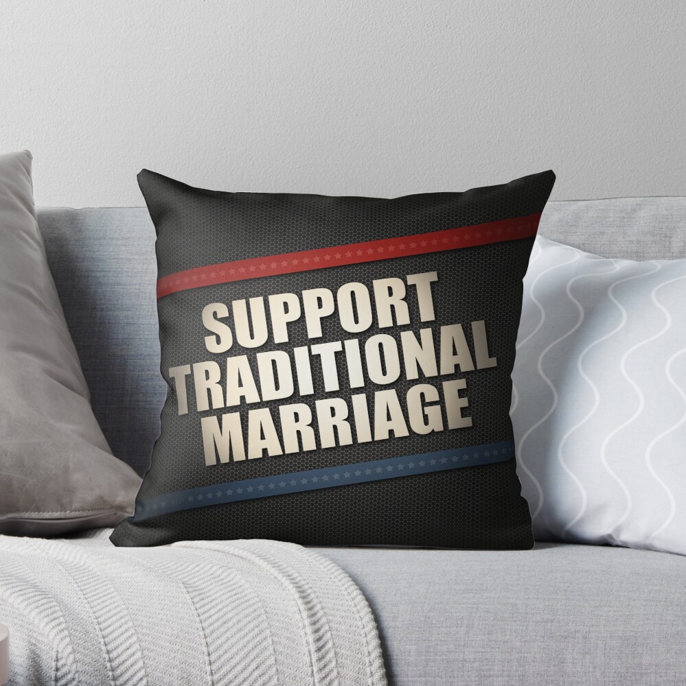 Support Traditional Marriage Throw Pillow