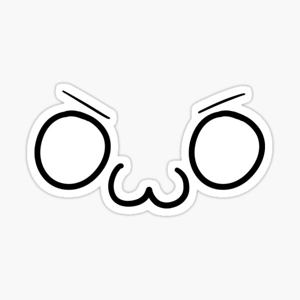 Owo Face Stickers Redbubble - ahh kawaii mad face roblox