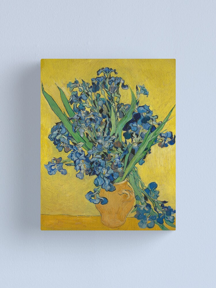 "Vincent Van Gogh Stillleben, Vase mit Iris vor gelbem Hintergrund