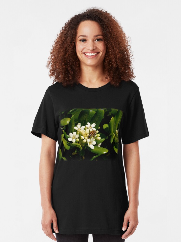 Alternate view of Honeybee at Her Springtime Work Slim Fit T-Shirt