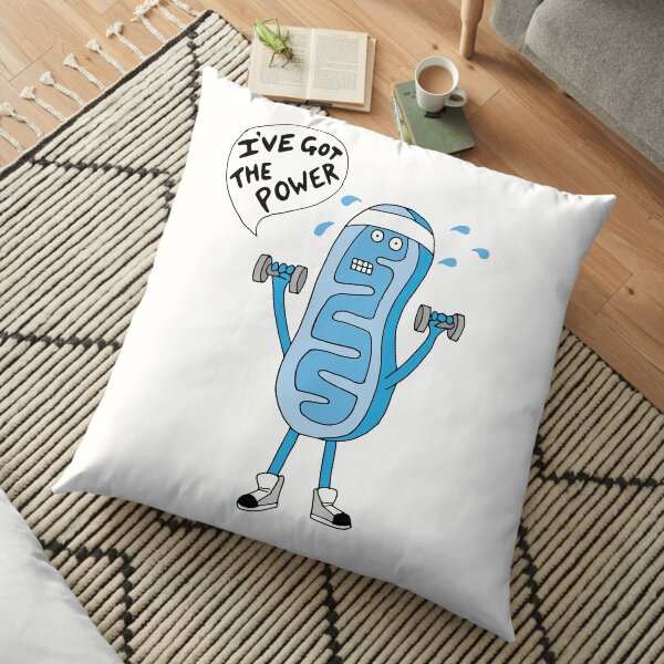 Funny Mitochondria - I've Got The Power of Biology Floor Pillow