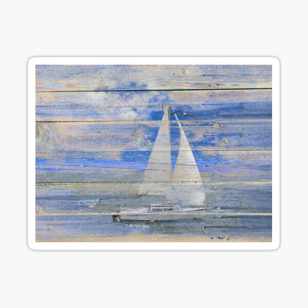 Item preview, Sailboat Sailing Beach House Lake House Print Coastal Art A462 designed and sold by byNicol.