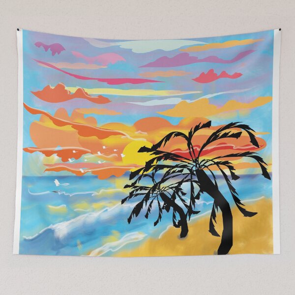 Item preview, Sunset beach colorful abstract designed and sold by Kimber Nova.