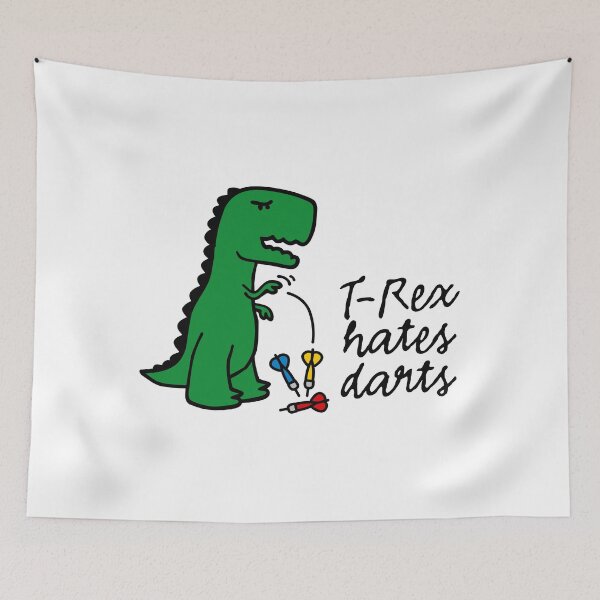 Item preview,  T-Rex hates darts - darts - darts player dinosaur designed and sold by LaundryFactory.