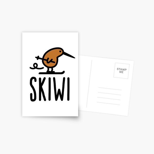 Item preview,  Skiwi funny kiwi New Zealand bird ski cartoon designed and sold by LaundryFactory.