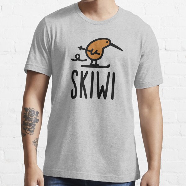  Skiwi funny kiwi New Zealand bird ski cartoon Essential T-Shirt