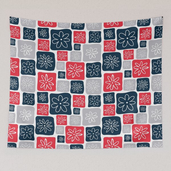 Item preview, Red Blue Flowers designed and sold by Sandra Hutter.