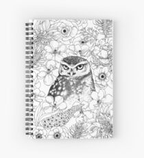 Willow die Eule mit Blumen Spiralblock