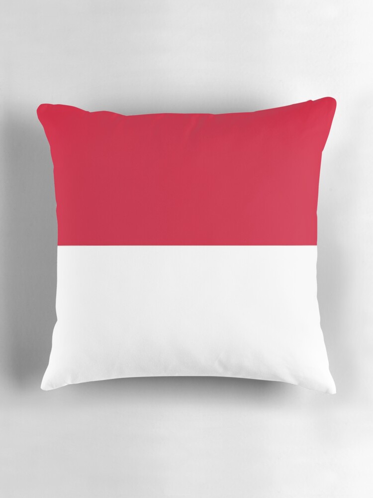 Aperçu 3 sur 4. Coussin avec l'œuvre Drapeau de Monaco créée et vendue par Shorlick.