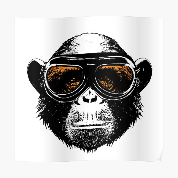 Affe Mit Kopfhorern Poster Von Yourworldusa Redbubble