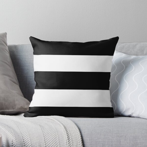 Black and white modern stripe pattern Throw Pillow