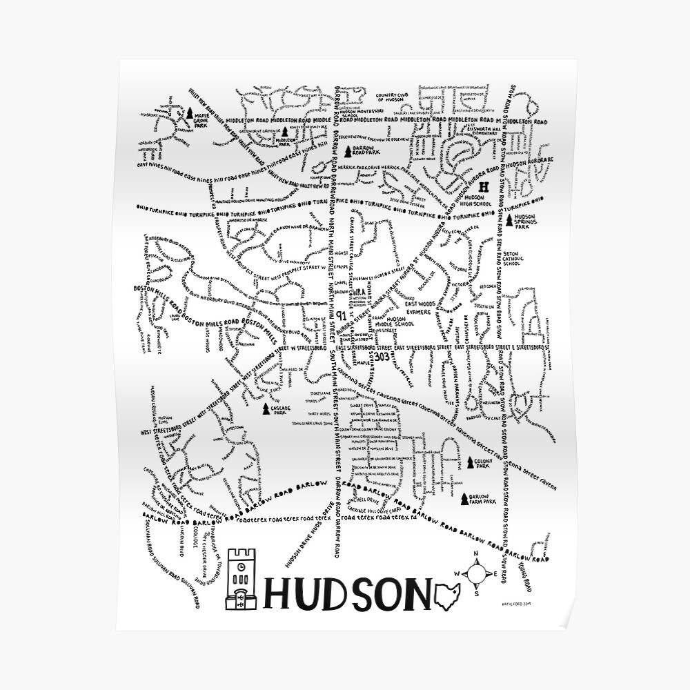 "Hudson Ohio Karte" Poster von fiberandgloss Redbubble