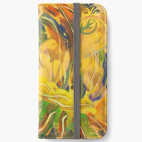 deep yellow flowers abstraction iPhone Wallet